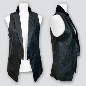 SCATOLA genuine leather Vest with sheer details